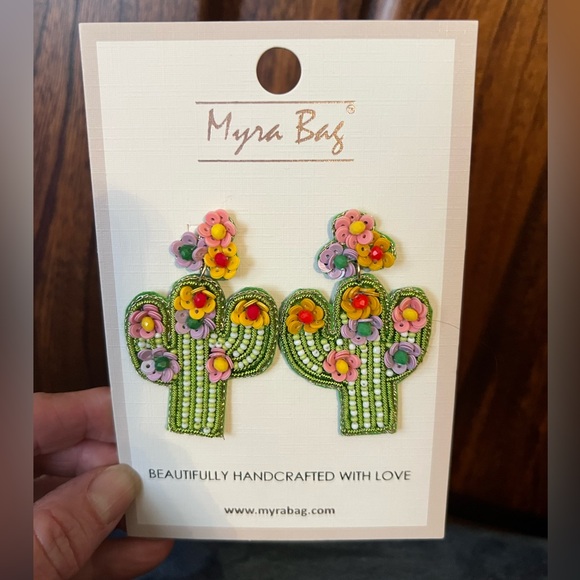 Myra Bag Jewelry - Myra Bag Cactus In Bloom Pierced Earrings, beads/cloth, new with package
